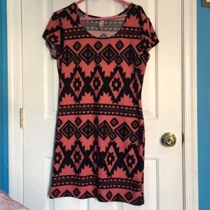 Beautiful dress dark coral and black